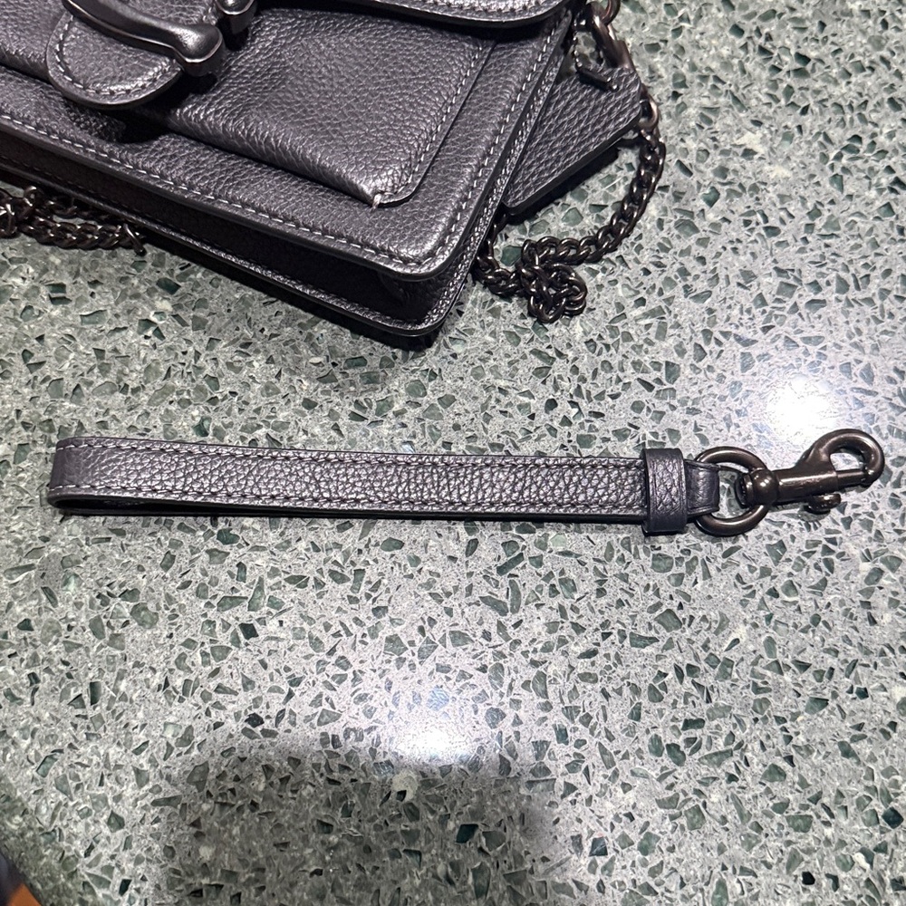 Coach Black Pebbled Leather Wristlet - Picture 13 of 13